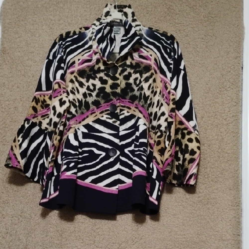 Animal Print Button-Up Jacket